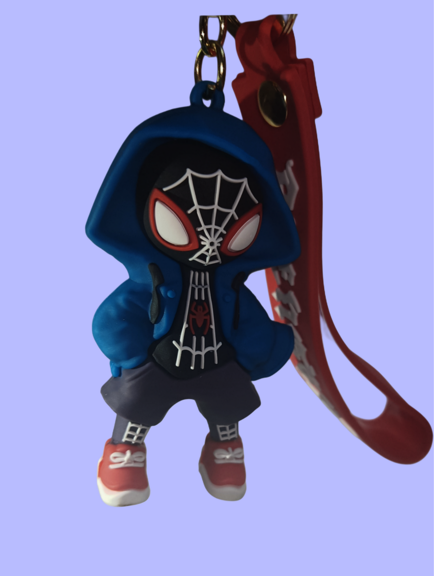 Blue spiderman keychain